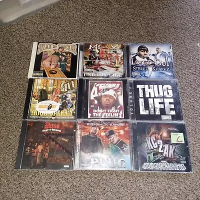 Lot Of 9 Hip-Hop Gangsta Thug Rap CDs 90s  RARE CD’s Master P Bone Silkk Shocker • $35