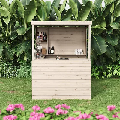 Garden Bar Pressure Treated Wooden Outdoor Pubs Shop Counter Party Drinks Sheds • £119.94