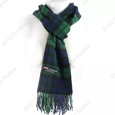 Women Men 100% CASHMERE Scarf Solid Plaid Wool SCOTLAND High Quality Winter • $7.99