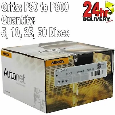 £13.26 • Buy Mirka Autonet 150mm 6  Sanding Mesh Disc P80 To P800 Paintwork Dust Extraction