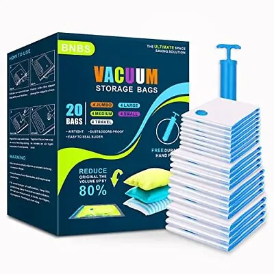 $23.17 • Buy Bnbs 20 Pack Vaccum Storage Bags Space Saver Bags For Clothes Vaccum Sealer Bags