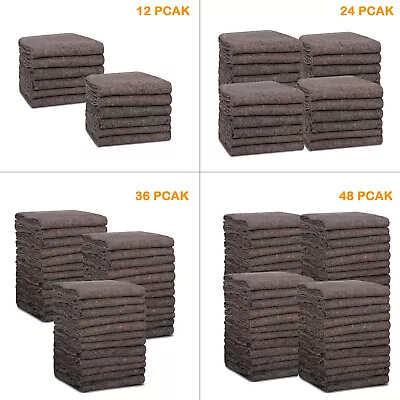 12/24/36/48 Pack 53 X74  Moving Blankets Brown Heavy Duty Shipping Pads Blankets • $31.79