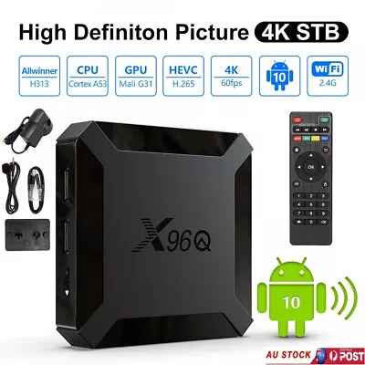 X96Q HD Android 10.0 Smart TV Box UHD 4K WIFI Media Player HDMI 8GB 16GB Plug • $34.99
