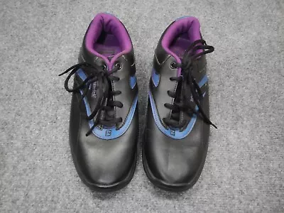 Brunswick Bowling Shoes Men's Size 9 Black Purple RW-002 Silk Non Marking Rubber • $35.99