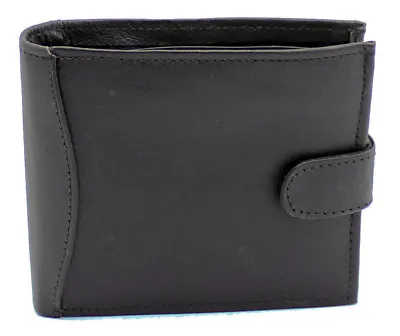 £7.95 • Buy RFID Soft Real Leather Wallet With Zip Pocket, Coin Pouch & ID Window 304 Black