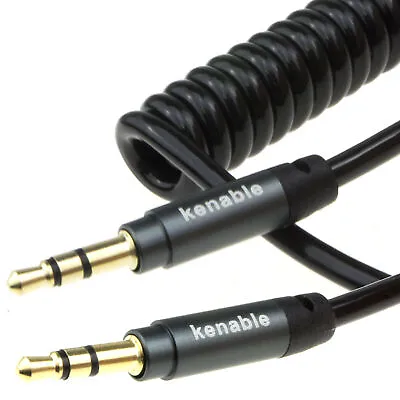 £3.43 • Buy PRO 22AWG COILED 3.5mm Stereo Jack Cable Phone/AUX/Headphone Leads 1m/2m