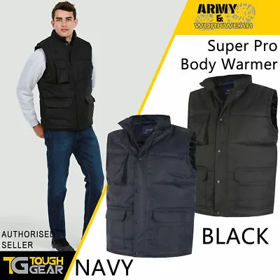 Mens Super Pro Bodywarmer Uneek Gilet Waterproof Outdoor Work Wear Jacket • £19.95