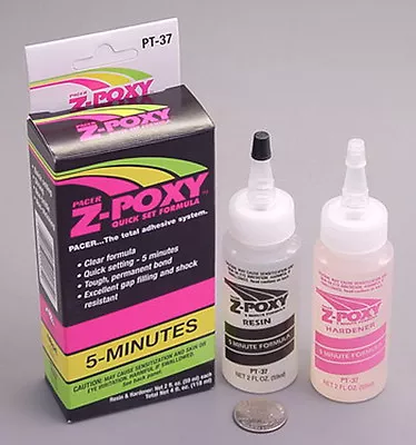 Zap Z-Poxy 5 Minute Epoxy 4oz( Total Of Both Bottles) PT-37 • £20.99