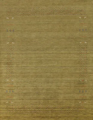 Green Wool Gabbeh Living Room Area Rug 8x10 Handmade • $479