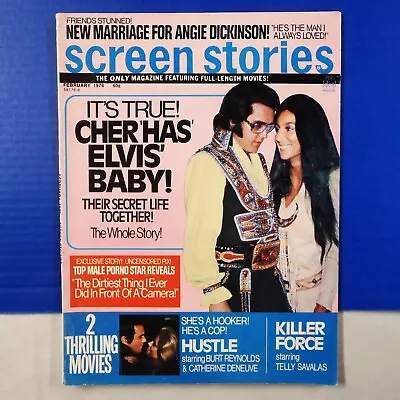 Feb 1976 SCREEN STORIES Gossip Magazine   CHER HAS ELVIS' BABY!   • $4.99