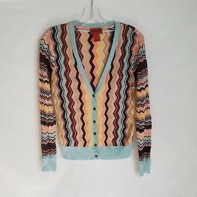 Missoni For Target Womens Button Front Zig Zag Chevron  Cardigan Sweater Medium • $27.95