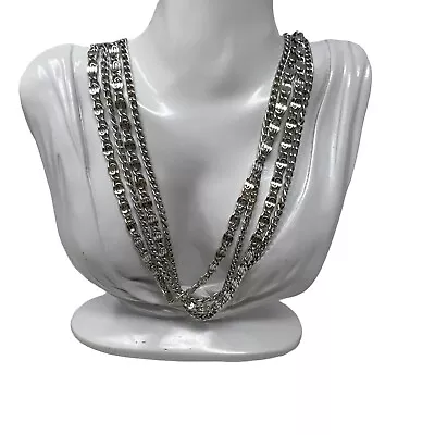 Vintage Sarah Coventry Necklace Multi Chain Silver Tone 25 Inches • $10.99