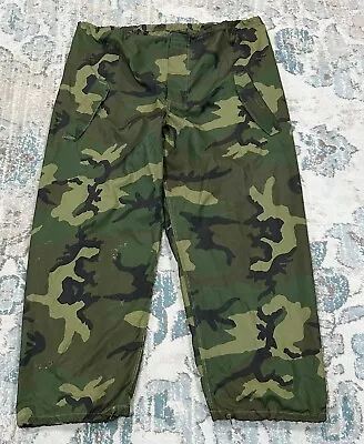 U.S. Military Woodland Camouflage Wet Weather Rain Pants Cover • $24