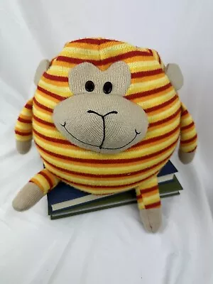 Mushable Pot Bellies Monkey Plush Orange Yellow Stripes 87% Foam Beads Striped • $24.99