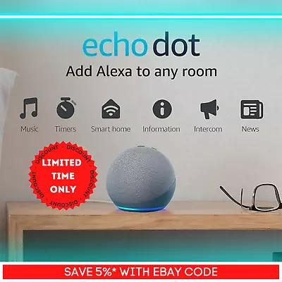 $56.95 • Buy BRAND NEW - Amazon Echo Dot (4th Gen) Smart Speaker With Alexa - Twilight Blue