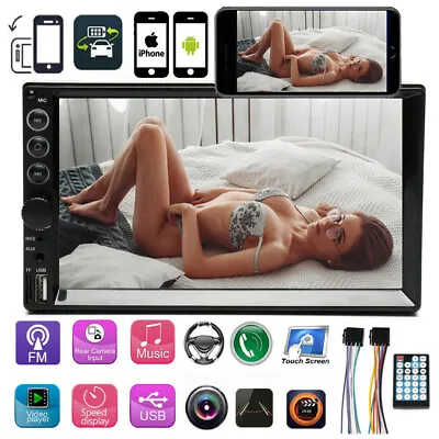 7  HD 2 DIN Car Radio Audio Touch Screen Stereo MP5 FM AM Mirrorlink For Android • $39.16