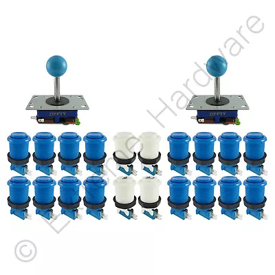 £36.99 • Buy 2 Player Arcade Control Kit 2 Ball Top Joysticks 20 Buttons Blue JAMMA MAME Pi