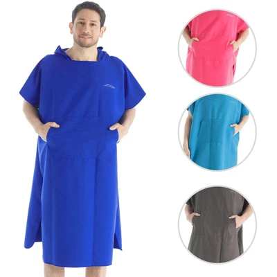 Changing Robe Quick Drying Microfibre Poncho Towel Pocket & Hood Adult Surfing • £12.99