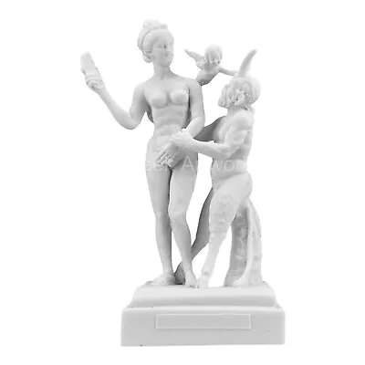 Aphrodite Goddess Pan And Eros Cast Marble Sculpture Statue Museum Copy 13.4 In • £92.05