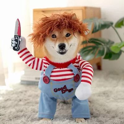 £9.07 • Buy Halloween Funny Pet Clothes Set Scary Dog Cats Costumes Cosplay Fancy Outfits UK