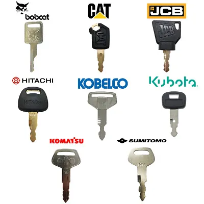 8 Excavator Keys Set BOBCAT CAT JCB HITACHI KOBELCO KUBOTA KOMATSU SUMITOMO • $16.50