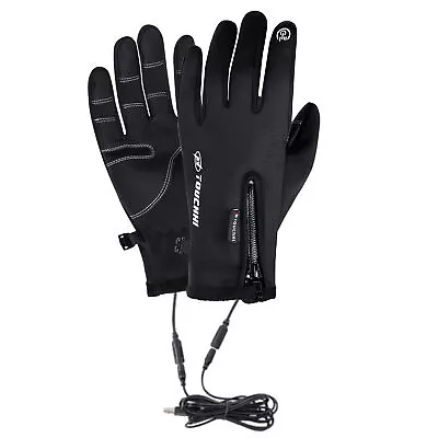 Heated Gloves Touch-screen USB Rechargeable Warm Gloves Winter Thermal Windproof • $21.59