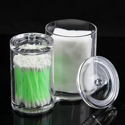 Acrylic Clear Cotton Ball Swab Holder Container Cosmetic Oraganize Storage • $7.38