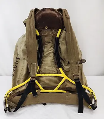 US Army Mountain Division Canvas Backpack Rucksack Field Pack VTG Military Khaki • $60