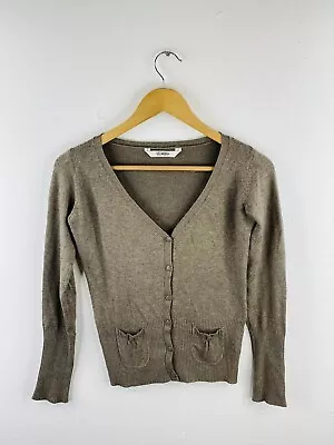 $14.95 • Buy Pull And Bear Women's Vintage Scoop Neck Button Pullover Top Size EUR S Brown
