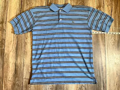 Men’s Lacoste Classic Fit BLUE STRIPE Polo Shirt XL • £14.39