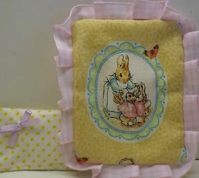 Dolls House - Miniature Beatrix Potter Motif Baby Cot Or Crib Quilt Set • £5