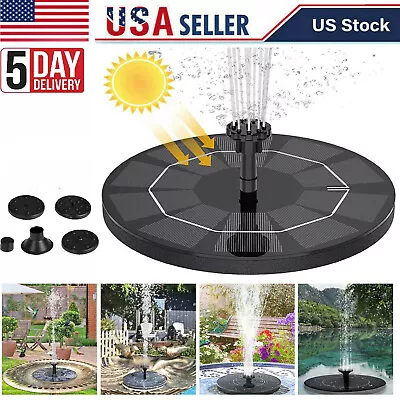 Bird Bath Fountain Solar Powered Water Pump Floating Outdoor Pond Garden Pool • $16.99