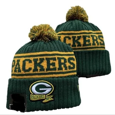 Green Bay Packers Winter PomPom Beanie Ski Cap Hat - • $16.95