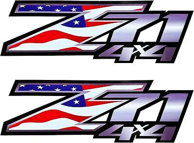 2x 07-13 Z71 4X4 Stickers Vinyl Decals Truck Side For 1500 2500HD  (USA Flag) • $16.99