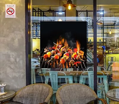 3D Grill Kebab Shop BBQ G303 Window Stickers Vinyl Wall Mural Decals Coco • $27.99