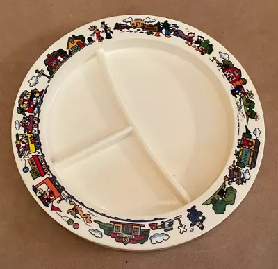 9  Vintage Disney Kids Mickey Mouse Super Seal Melamine Sectioned Plate Train • $24.50