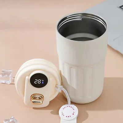 Smart Insulated Travel Coffee Mug Cup Thermal Stainless Steel Flask Vacuum 450ml • £8.90