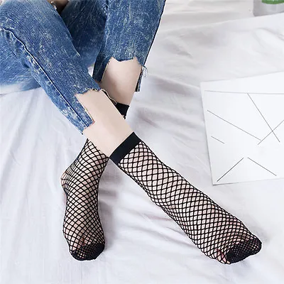 $2.59 • Buy Fashion Women Ruffle Fishnet Ankle High Socks Mesh Lace Fish Net Short Socks New