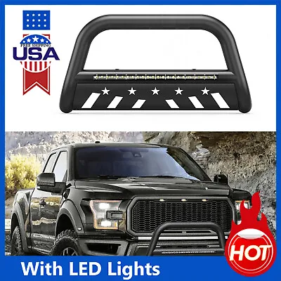 For 2004-2023 Ford F-150 3'' Bull Bar Front Bumper Grille Guard With LED Lights • $118.99