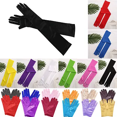 £5.75 • Buy Ladies Long Black Opera Evening Satin Finger Gloves Party Dress Prom