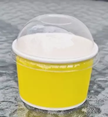 Ice Cream Dessert Cups Paper Cups With Dome Lids One Scoop YELLOW 4oz (120ML) • £5.99