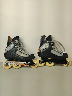 Mission RT Vibe-2  Black Inline Roller Hockey Skates Size 5D Youth • $59.99