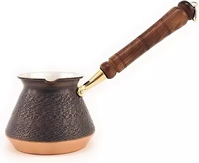 YDB Copper 2021 KDA Series Large Turkish Coffee Pot Wood Handle Antique Cezve • $97.22