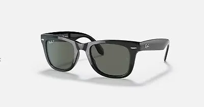 Ray-Ban Wayfarer Folding Classic Green Polarized Sunglasses RB4105 601/58 50-22 • $135.87