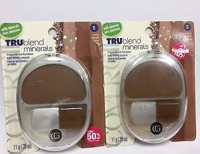 2 X CoverGirl Trublend Minerals Pressed Mineral Foundation TAWNY #5 SEALED • £8.76
