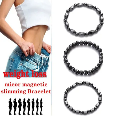 Magnetic Healing Therapy Bracelet Arthritis Hematite Weight Loss Pain Relief US • $6.99