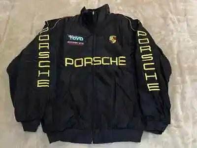 Adult F1 Vintage Racing Jacket Sublimation Cotton Padded Porsche Jacket Black • $42.99