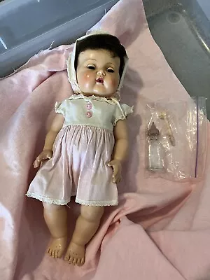 Vintage 1950s Tiny Tears American Character Doll Original Outfit & Glass Bottle • $45