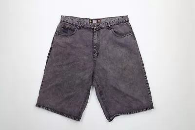 Vintage 90s Streetwear Mens 38 Distressed Baggy Fit Denim Jean Shorts Purple • $53.95