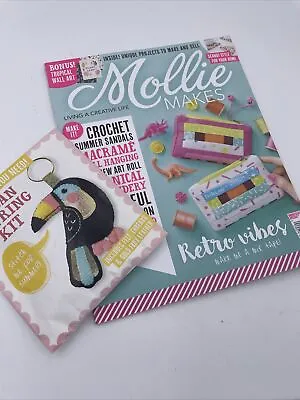 Mollie Makes Magazine Retro Vibes Issue # 94 With Included Toucan  Keyring Kit • $16.95